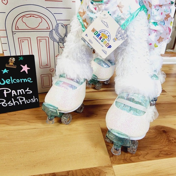 Build a Bear Merry Mission Glacial Glisten Reindeer Christmas & Rare Teal Skates - Picture 9 of 12